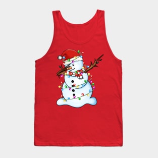 Snowman Dabbing Christmas Tank Top